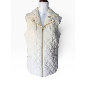 Marc New York by Andrew Marc quilted vest in an ivory/cream shade